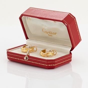 Cartier ett par örhängen "Trinity" 18K guld med runda briljantslipade diamanter.