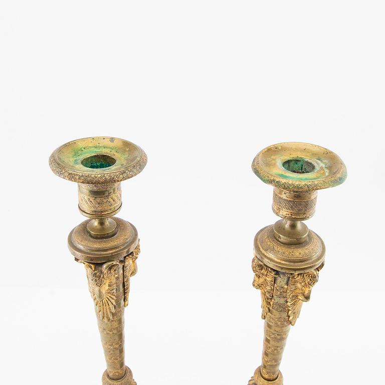 Candlesticks, a pair of Empire, mid-19th century.