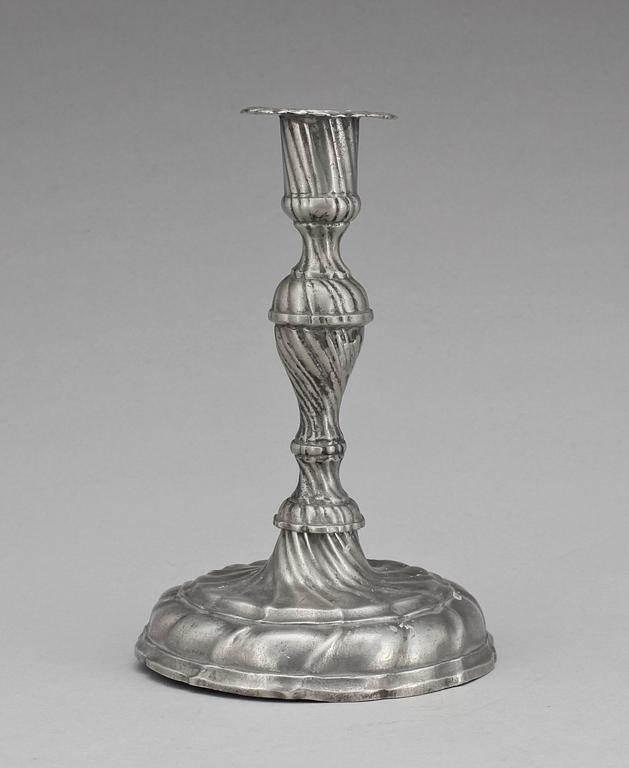 LJUSSTAKE, tenn, rokoko, 1700-tal.