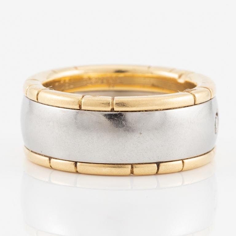 Ring 18K guld och stål med runda briljantslipade diamanter, Darsy.