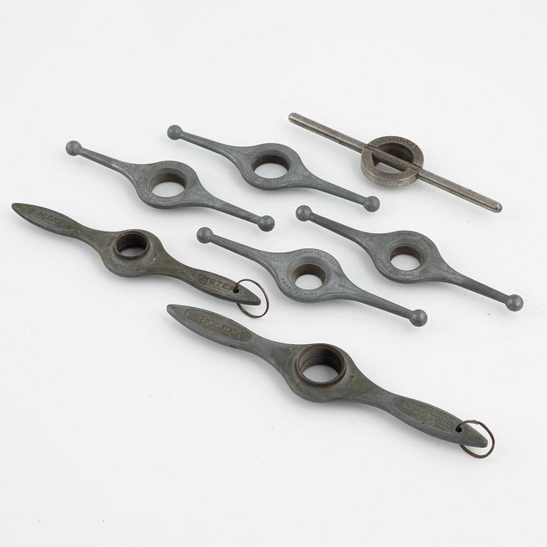 Set of Rolex Oyster Openers, "Propeller Openers", 7 pcs., ca 1960, "Åke Falk Urhandel".