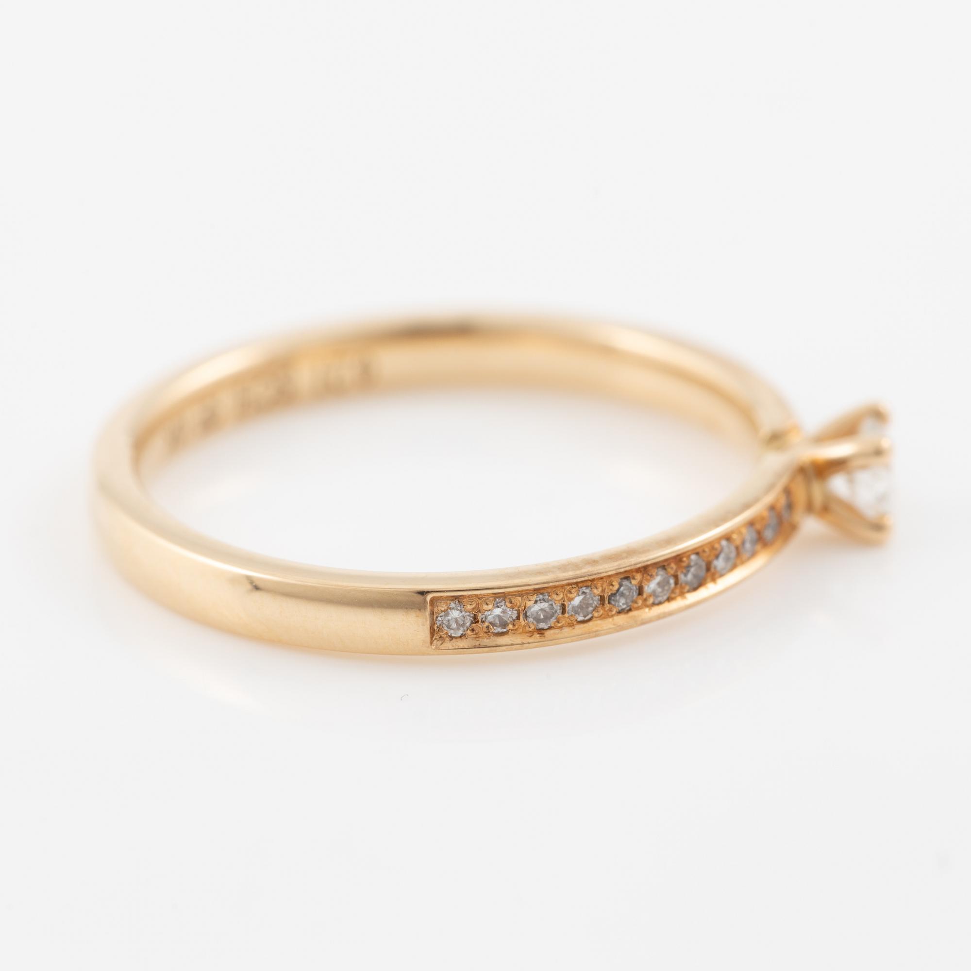 Wedding rings, a pair, Schalins, 18K gold with brilliant-cut diamonds.