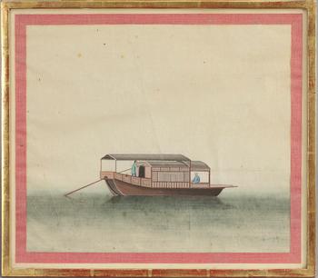 AKVARELLER, 7 st, Kina, 1800/1900-tal.