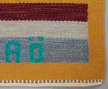 Agda Österberg, MATTA, rölakan, ca 160 x 125 cm, invävd signatur AÖ på framsidan och broderat AGDA ÖSTERBERG på baksidan.