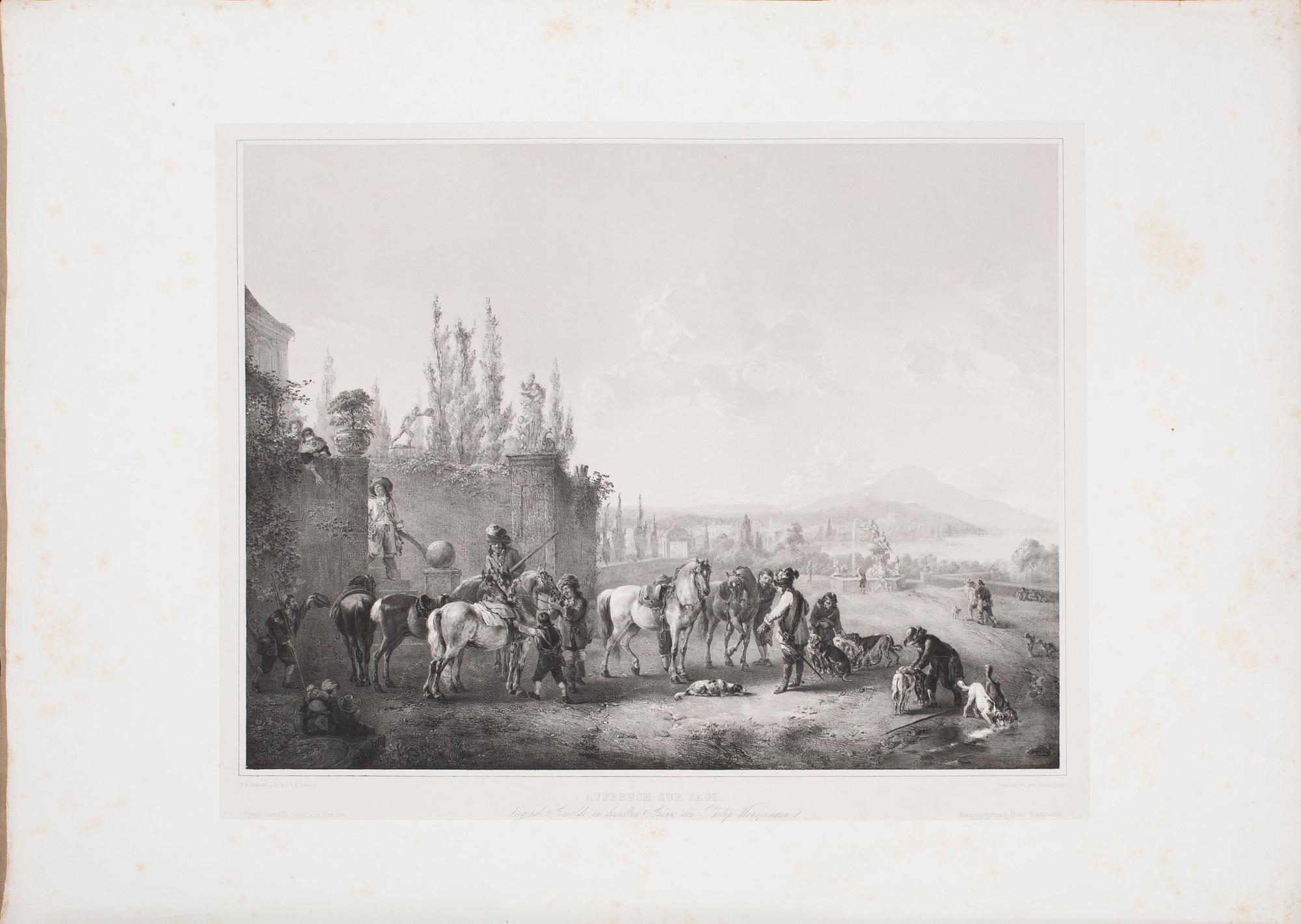 MAPPAR,10 st. Litografiska tryck."Die vorzüglichsten gemälde der königlichen galerie in Dresden" 1840-tal.