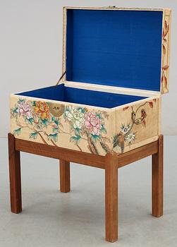 A casket on walnut stand attributed to Estrid Ericson, Svenskt Tenn.