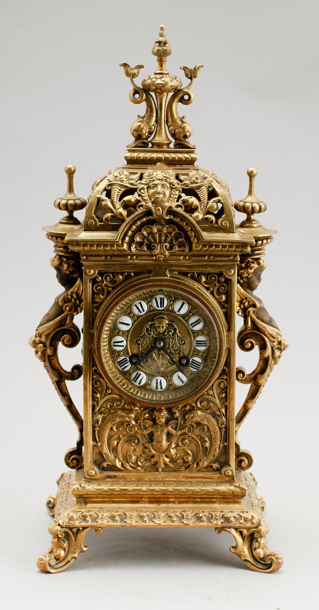 BORDSPENDYL, mässing, S Marti & Cie, Frankrike, sekelskiftet 1900.