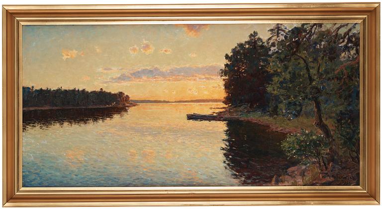 Gottfrid Kallstenius, "Solnedgång vid min brygga" (Sunset by my jetty).