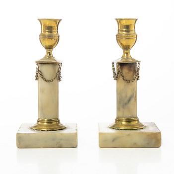Candelabras, a pair, late Gustavian, circa 1800.