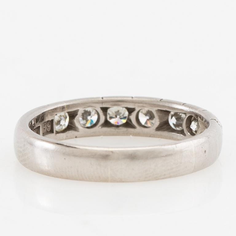 Ring Half alliance 18K white gold set with round brilliant-cut diamonds, Hellström & Åhrling Stockholm 1956.