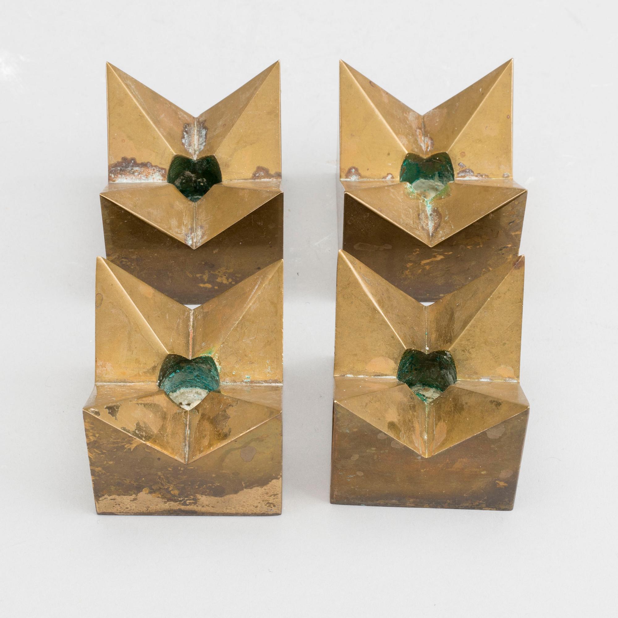 PIERRE FORSELL, ljusstakar, 4 st, "Kronan", Skultuna 1900-talets andra hälft.