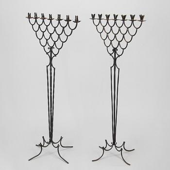 A pair of floor candelabras, made to order from the 1920s.