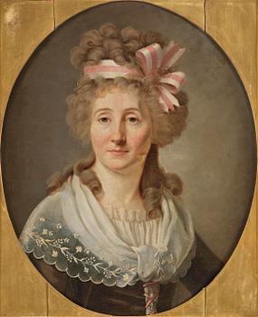 698A. Fransk skola, 1700-tal, Damporträtt.