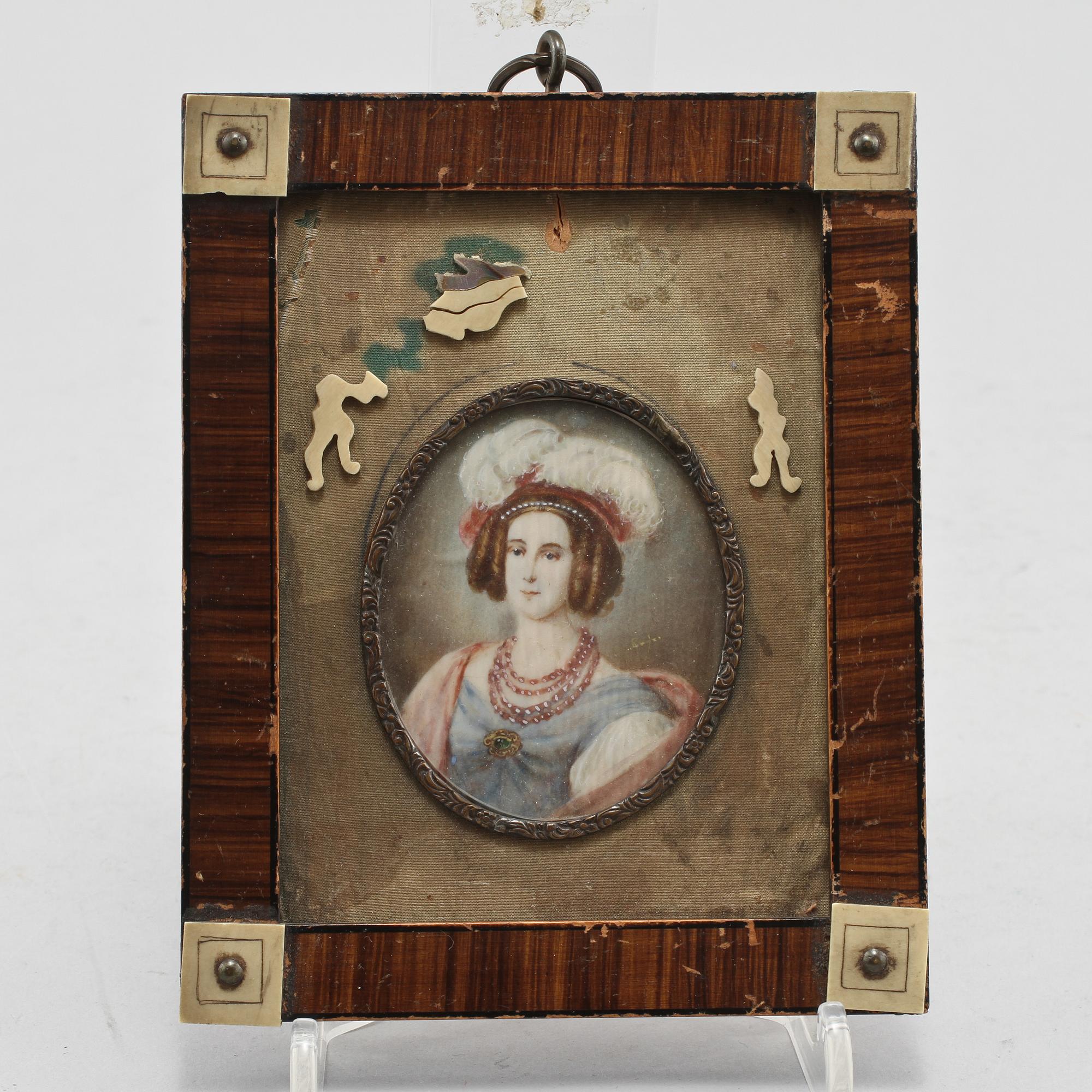 MINIATYRPORTRÄTT, 2 st, 1800-talets första hälft.