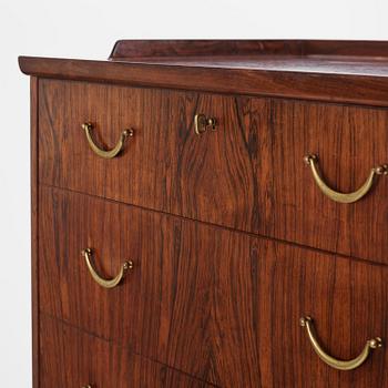 Carl Malmsten, a rare rosewood chest of drawers, Sweden, 1950s.