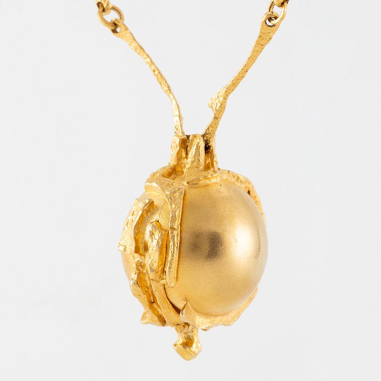 A Björn Weckström, necklace with watch "Sun Dial" 18K gold. Lapponia 1978. 67 g.