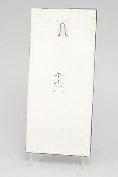 A stoneware wall plaque by SYLVIA LEUCHOVIUS for Rörstrands ateljé, second half of the 20th century.