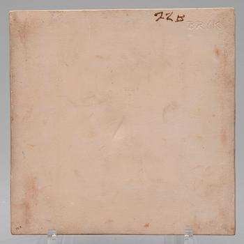 RUT BRYK, KERAMIIKKARELIEFI. Kukka. Sign. Bryk. Arabia, 1950-luvun loppu.