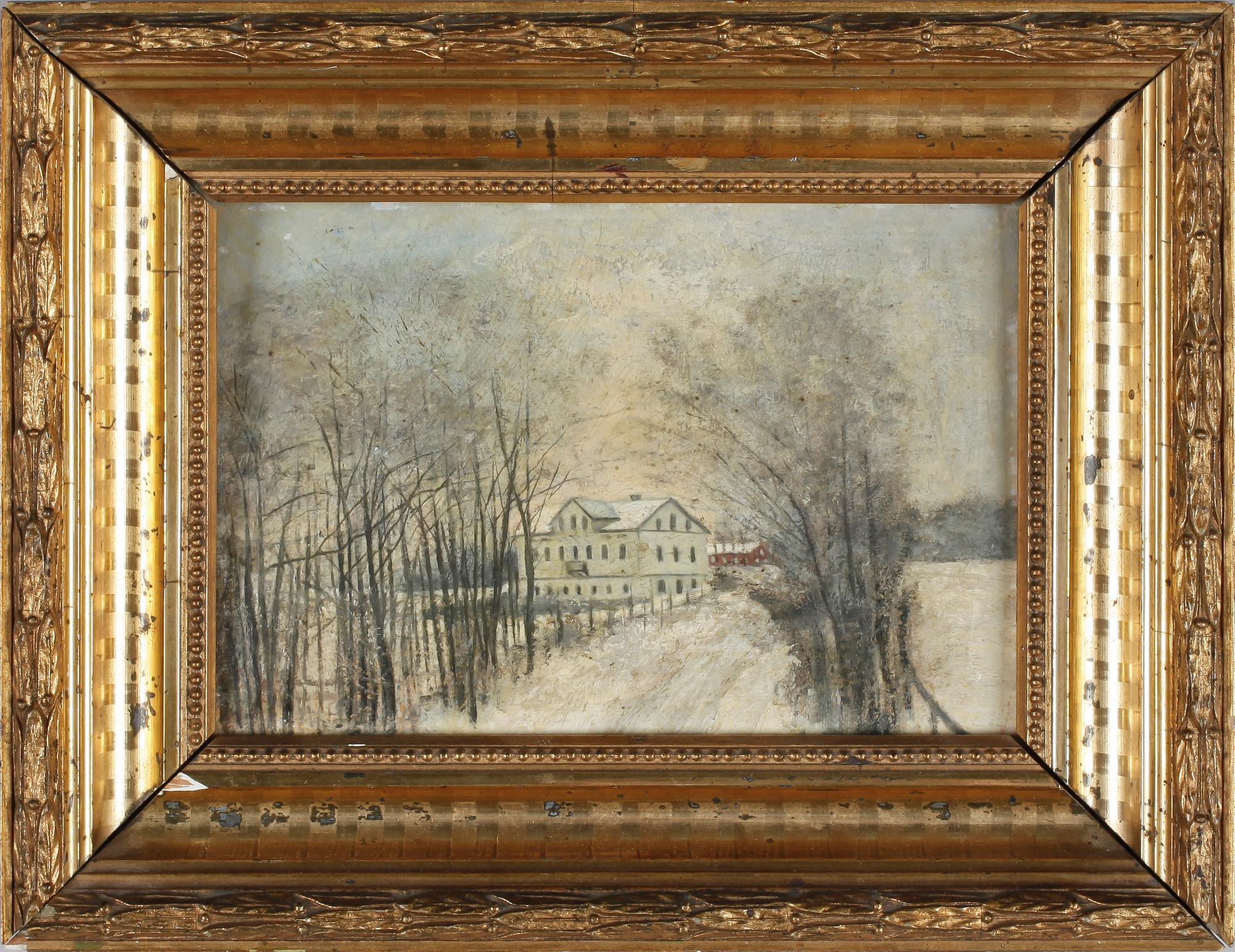 OKÄND KONSTNÄR, olja på pannå. 1900-talets första hälft.