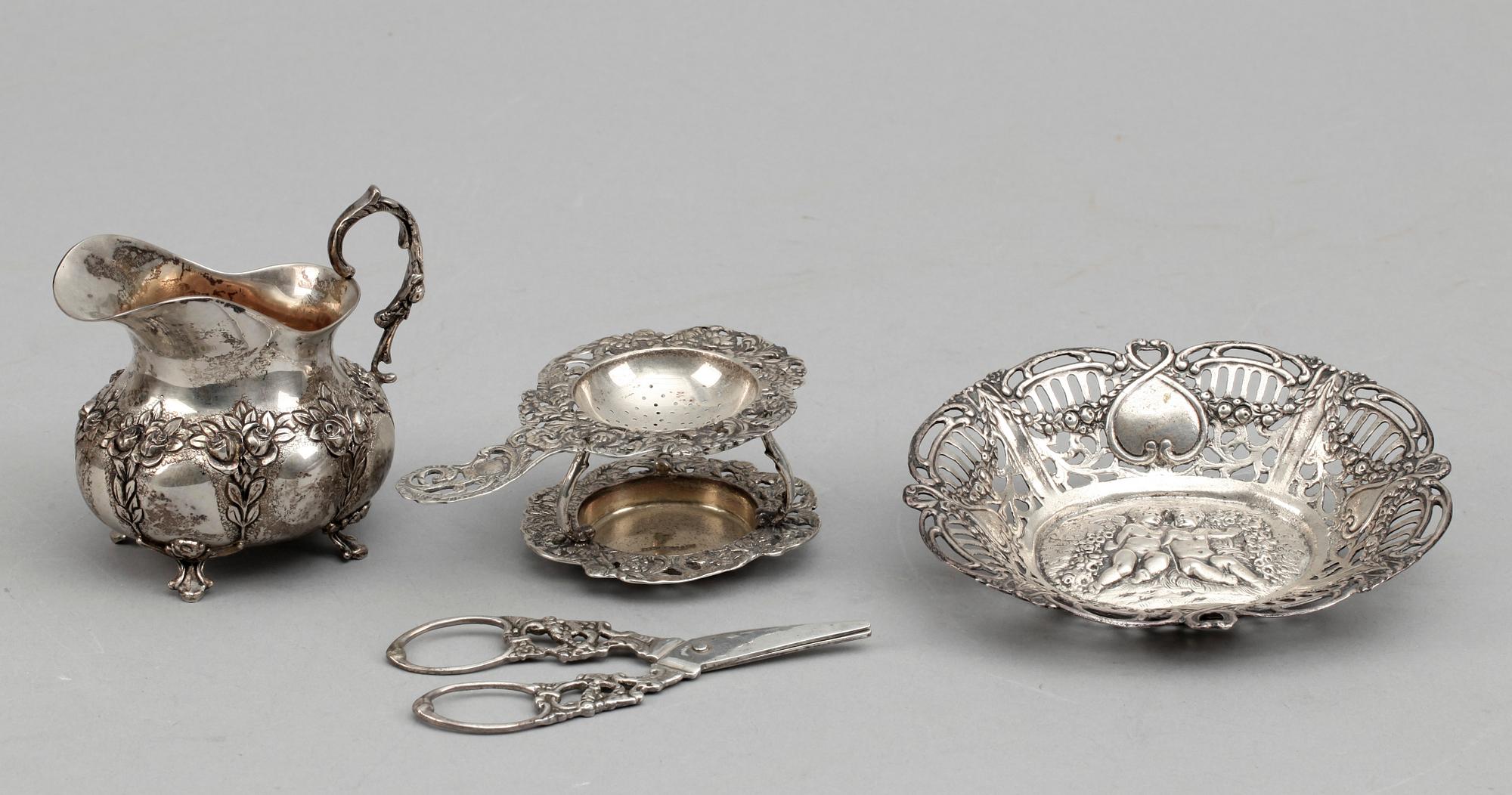 PARTI SILVER, 4 delar, 1900-tal. Tot vikt c:a 290 g.