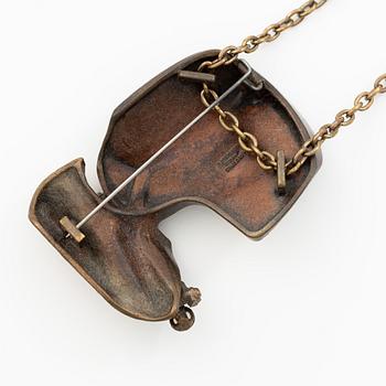 Björn Weckström, Pendant/brooch, bronze, "International Arms Inc.", Lapponia, Finland.
