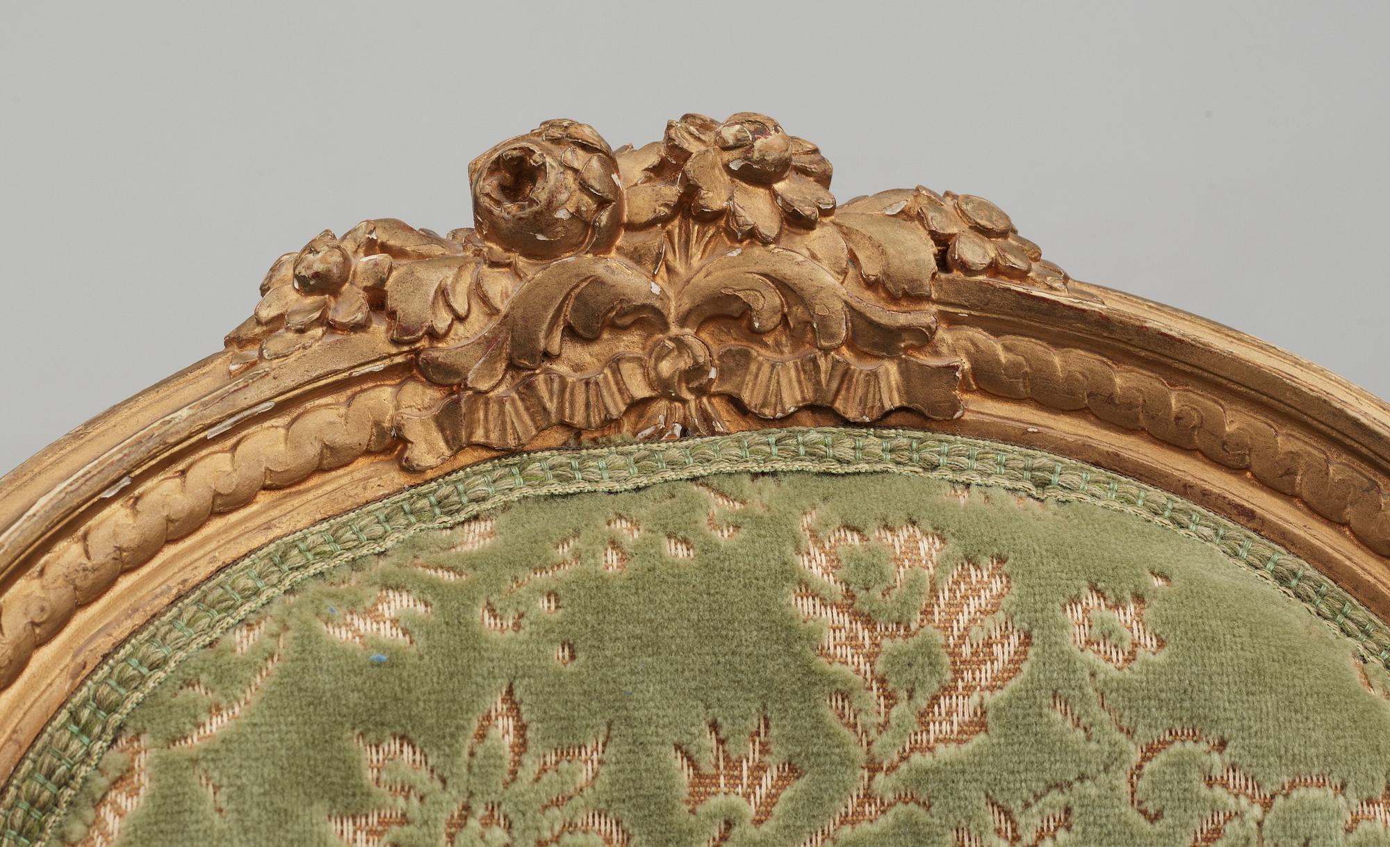 SALONGSMÖBEL. 5 delar, Louis XV-stil, 1900-talets första hälft.