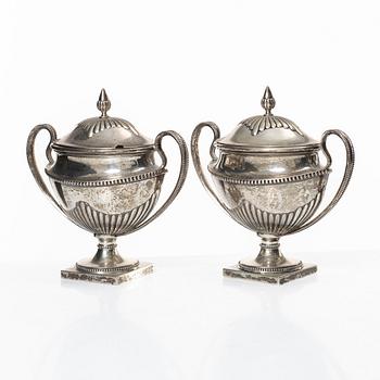 Sockerskålar, ett par, silver, GAB, 1909.