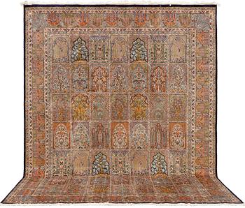 A carpet silk Kashmir, c 330 x 245 cm.