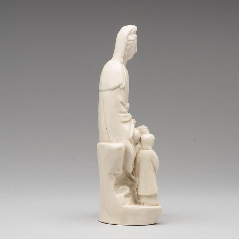 A blanc de chine figure of Guanyin, Qing dynasty, 18th Century.