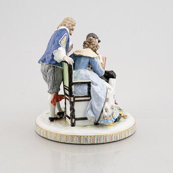 A porcelain figurine group, Ludwigsburg-like mark, around 1900.