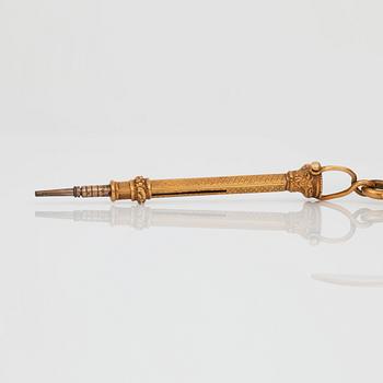 A Swedish 19th century gold chatelaine, Gabriel Dahlgren, Stockholm 1855.