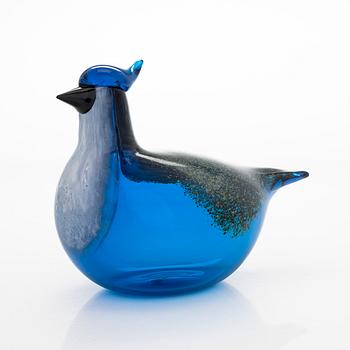 Oiva Toikka, a "Blue Jay" glass bird, signed O. Toikka Nuutajärvi 1999.