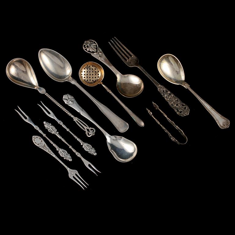 PARTI SILVER, 12 delar, 1900-tal. Vikt 255 g.