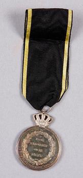 MEDALJ, silver, "Pro Patria, för trohet och flit", 1875.