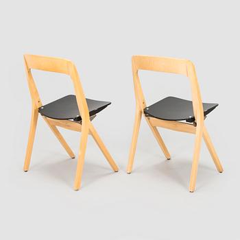 Carl-Johan Boman, a pairof  folding chairs, a pair "Boman", Wilh. Schauman furniture factory, Jyväskylä 1960s.