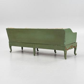 A Gustavian sofa, later part of the 18th century.