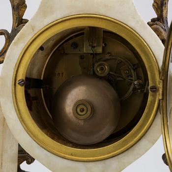 An end of the 19th century alabaster table clock.