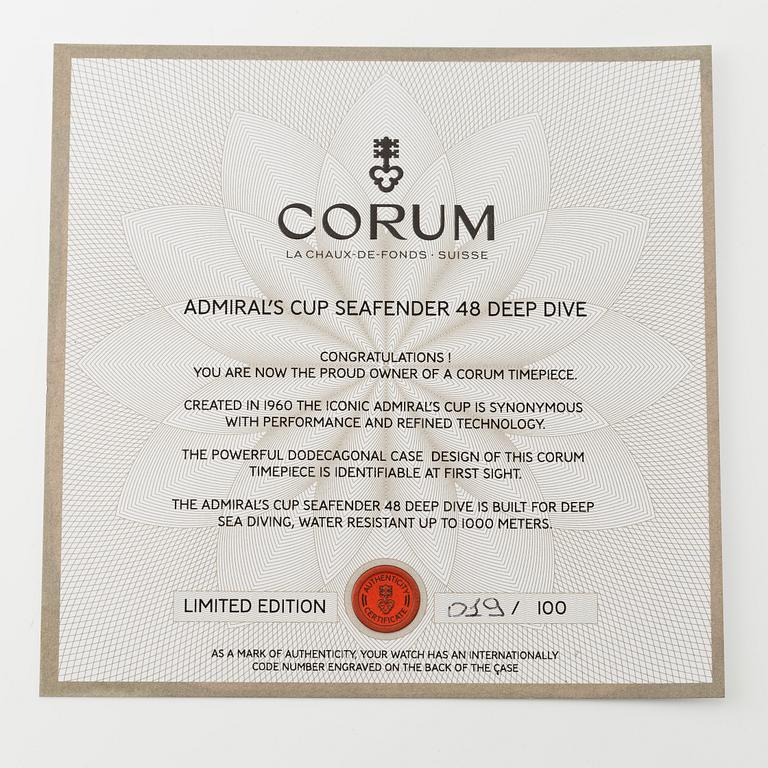 Corum, Admiral’s Cup, Seafender 48, Deep Dive, "Limited Edition", armbandsur, 48 mm.