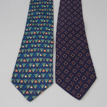 A set of four silk ties by Hermès.