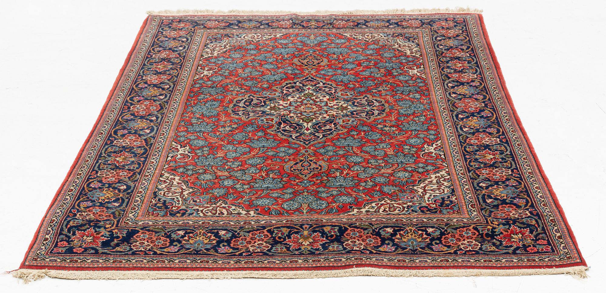 Rug, semi-antique Keshan. 205 x 142 cm.