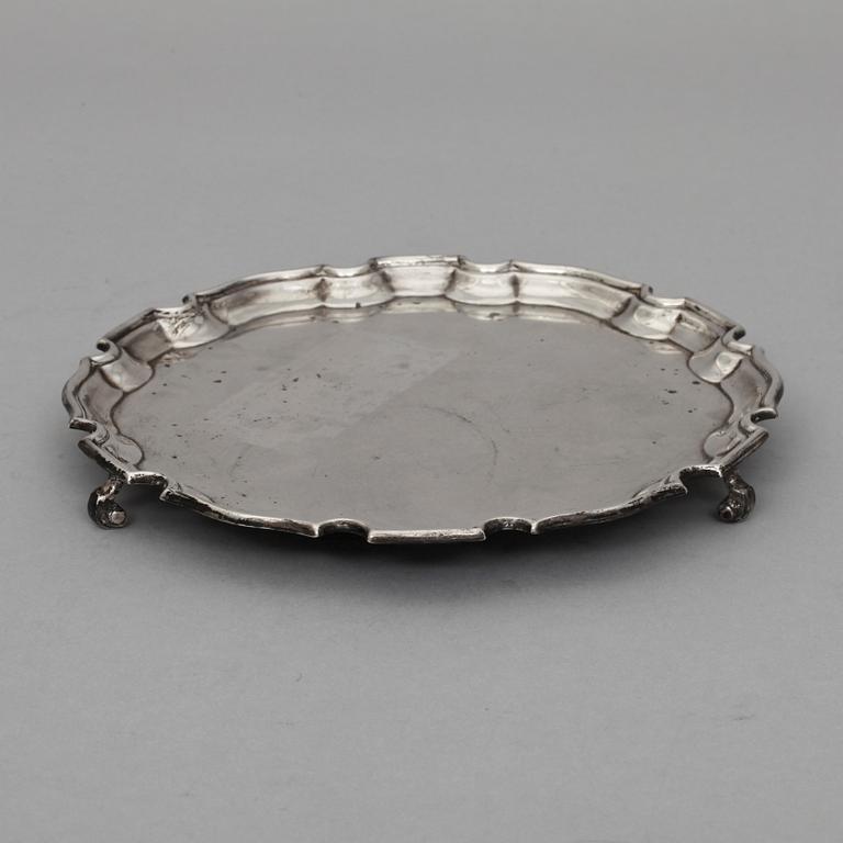 SALVER, silver, S&W Sheffield 1900-tal. 420gr.