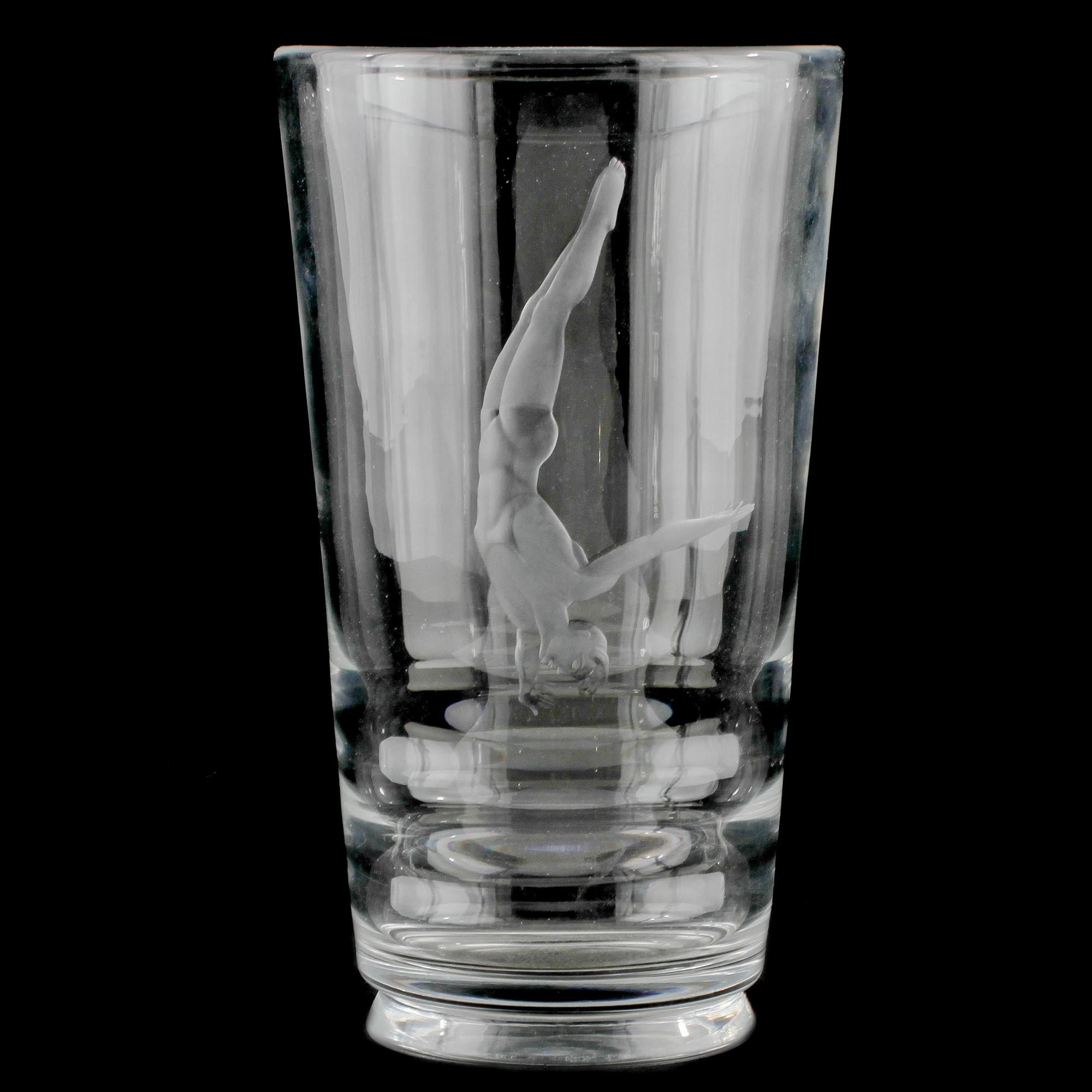 VAS, glas, Vicke Lindstrand, Orrefors, signerad och otydligt märkt, 1900-talets andra kvartal.