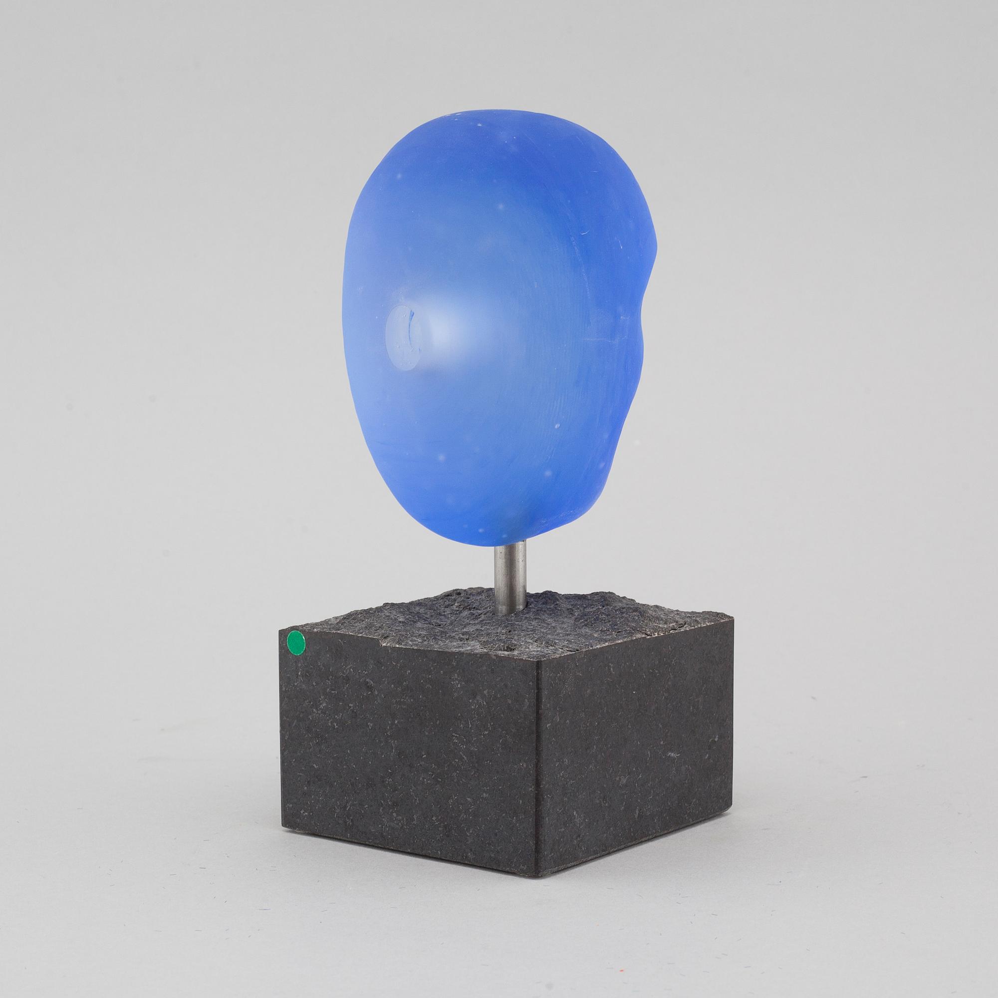 a glass object for Kosta Boda atelier, signed.