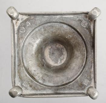 LJUSSTAKAR, 1 par, tenn, IP Fagerström, Kalmar 1844.