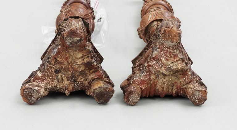 KYRKOLJUSSTAKAR, ett par, barockstil, 1800-tal.