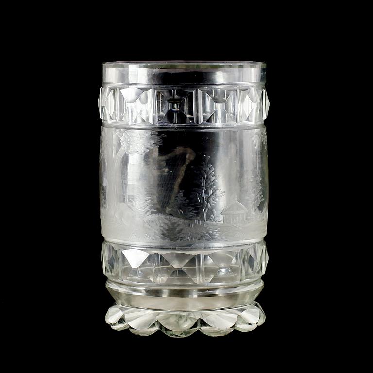 BÄGARE, glas, Tyskland, 1800-talets mitt.