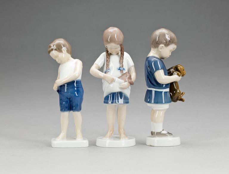 FIGURINER, 3 st, porslin, Bing & Gröndahl, 1900-talets andra hälft.