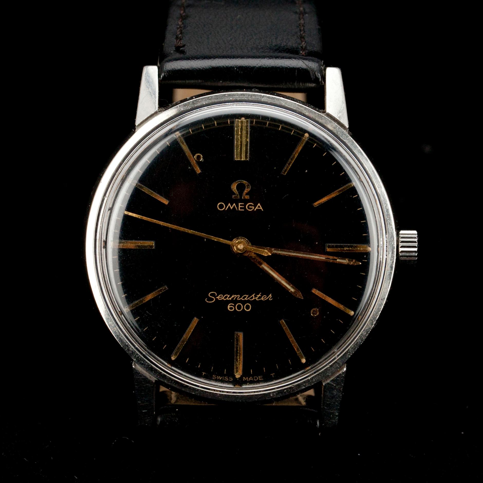 ARMBANDSUR, herr, Omega Seamaster, stål med svart urtavla.