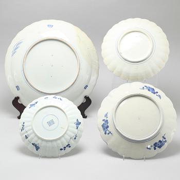 Four 20th century Japanese porcelain dishes.