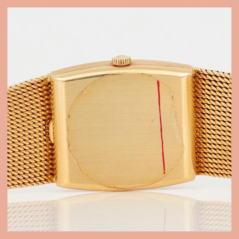 MANSCHETTKNAPPAR samt ARMBANDSUR, 18K guld med korall och olika slipade diamanter, Omega.